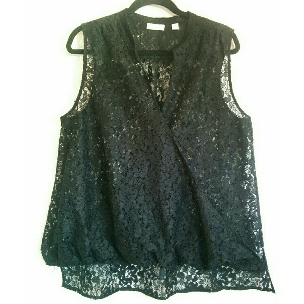 Black Lace Wrap Shirt ❇